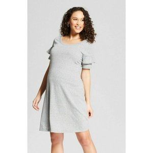 Maternity Short Ruffled Sleeve T-Shirt Dress - Isabel Maternity - Medium